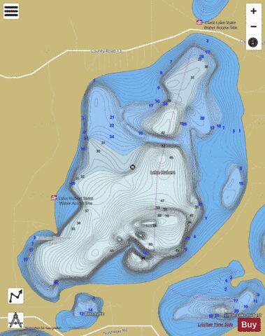 Hubert depth contour Map - i-Boating App