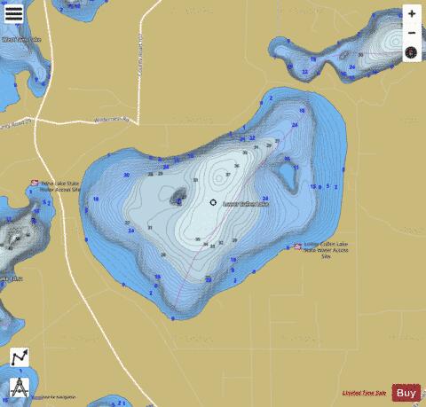 Lower Cullen depth contour Map - i-Boating App