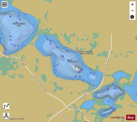 Devils depth contour Map - i-Boating App
