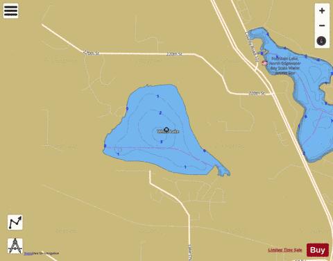 White depth contour Map - i-Boating App