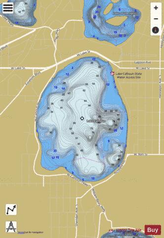 Bde Maka Ska depth contour Map - i-Boating App