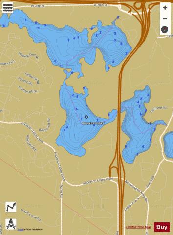 Southwest Anderson depth contour Map - i-Boating App