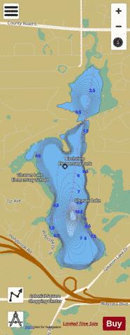Gleason (Main Lake) depth contour Map - i-Boating App