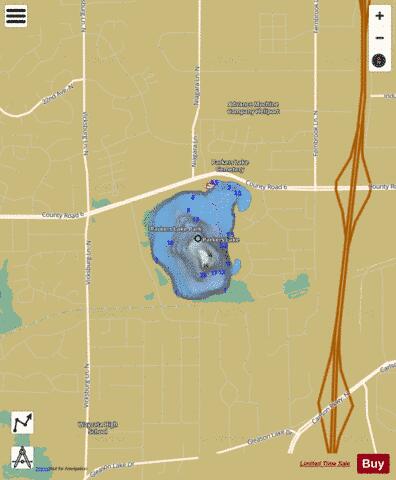Parkers depth contour Map - i-Boating App