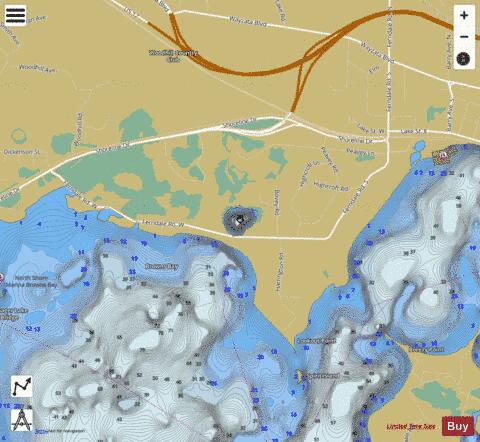 Peavey depth contour Map - i-Boating App