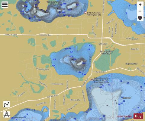 Langdon depth contour Map - i-Boating App