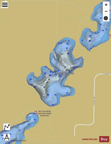 Ninth Crow Wing depth contour Map - i-Boating App