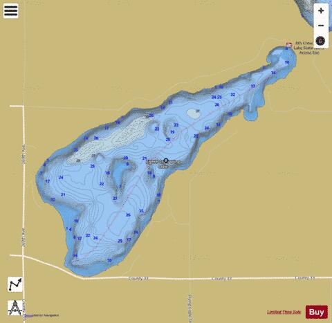 Eighth Crow Wing depth contour Map - i-Boating App