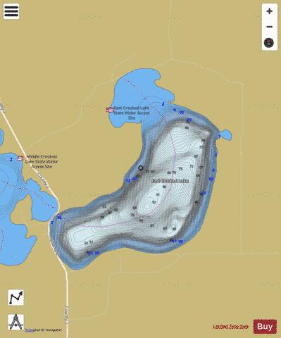 East Crooked depth contour Map - i-Boating App