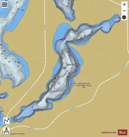 Little Sand depth contour Map - i-Boating App