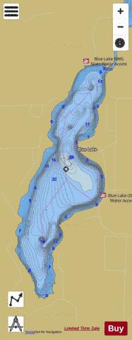 Blue (South Bay) depth contour Map - i-Boating App