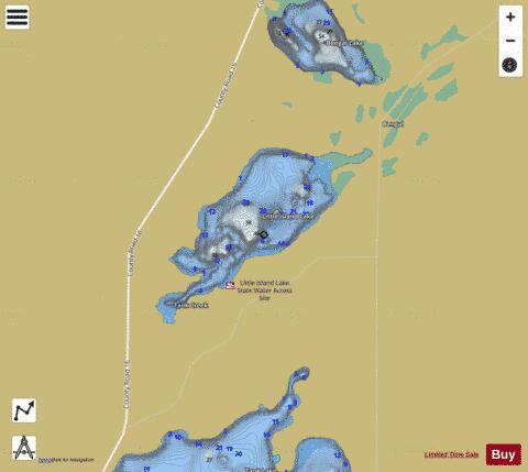 Little Island depth contour Map - i-Boating App