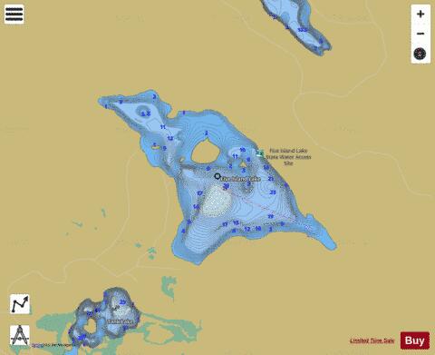 Five Island depth contour Map - i-Boating App