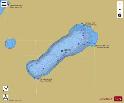 Fish depth contour Map - i-Boating App