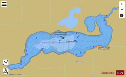 Wakanda, Lake (Main Basin depth contour Map - i-Boating App