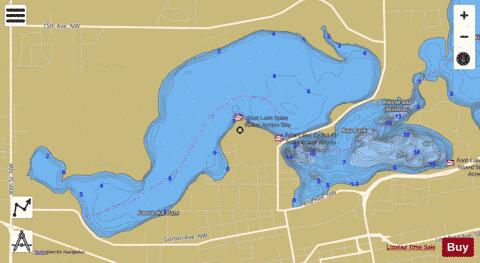 Foot depth contour Map - i-Boating App