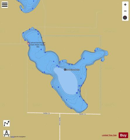 School Grove depth contour Map - i-Boating App