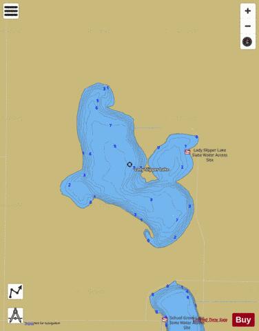 Lady Slipper depth contour Map - i-Boating App