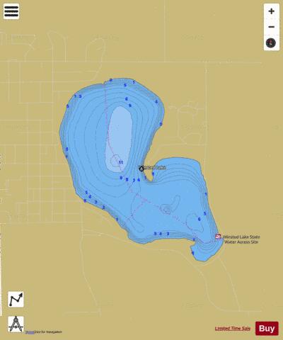 Winsted depth contour Map - i-Boating App