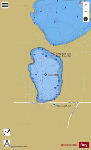 Amber depth contour Map - i-Boating App