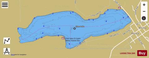 Lime depth contour Map - i-Boating App