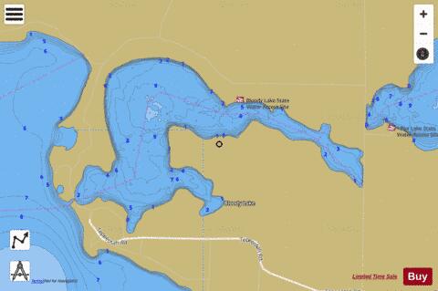 Bloody depth contour Map - i-Boating App
