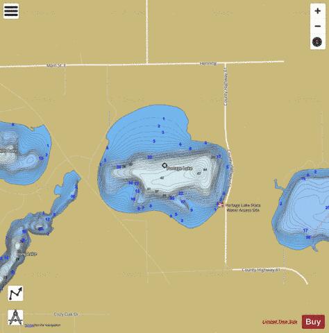 Portage (main bay) depth contour Map - i-Boating App