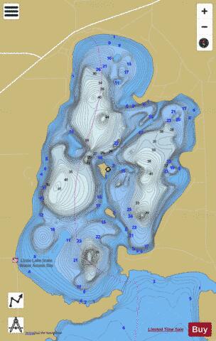 Lizzie (north portion) depth contour Map - i-Boating App