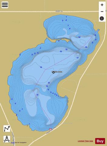 Prairie depth contour Map - i-Boating App