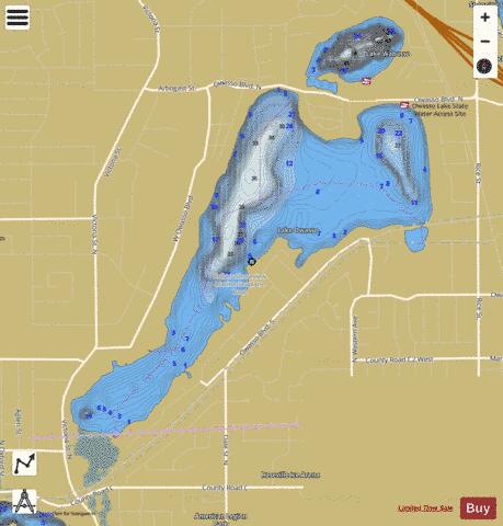 Owasso depth contour Map - i-Boating App