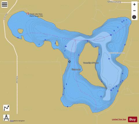 Circle depth contour Map - i-Boating App