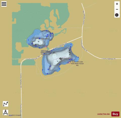 South Twin depth contour Map - i-Boating App