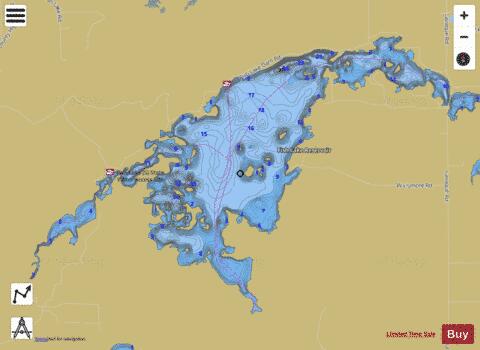 Fish Lk Flowage(Main Bas) depth contour Map - i-Boating App