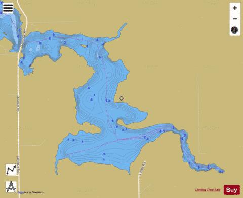 Fish Lk Flowage(East Bay) depth contour Map - i-Boating App