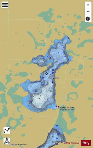 Dewey depth contour Map - i-Boating App