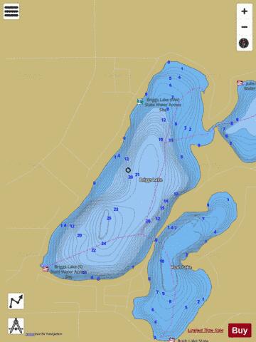 Briggs depth contour Map - i-Boating App