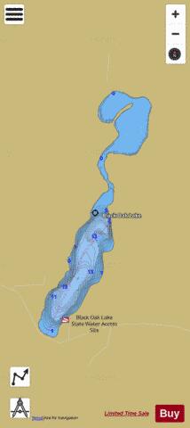 Black Oak depth contour Map - i-Boating App