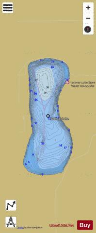 Latimer depth contour Map - i-Boating App