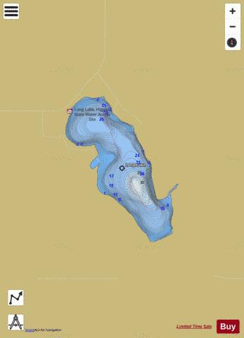 Long (Main Basin) depth contour Map - i-Boating App