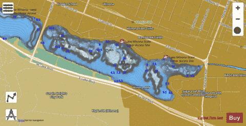 Winona (South Bay) depth contour Map - i-Boating App