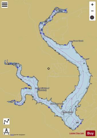 Clearwater Lake depth contour Map - i-Boating App