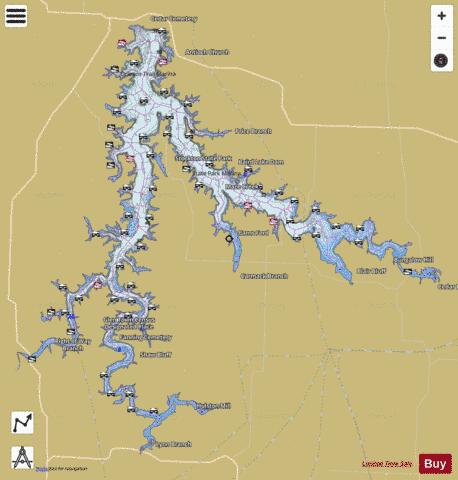 Fishing Hot Spots Map Chart Stockton Lake Mo L162 