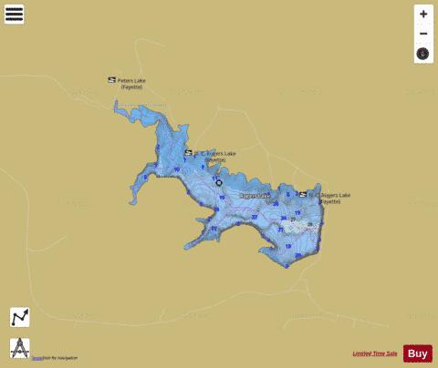 D.C. Rogers Lake depth contour Map - i-Boating App