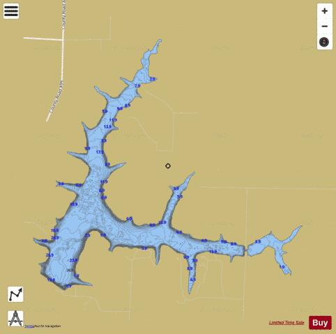 Sugar Creek Lake depth contour Map - i-Boating App