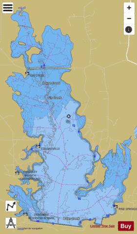 Okatibbee Reservoir depth contour Map - i-Boating App