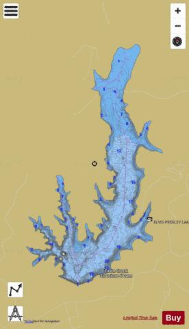 Elvis Presley depth contour Map - i-Boating App