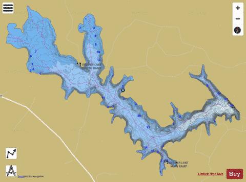 Kemper County Lake depth contour Map - i-Boating App