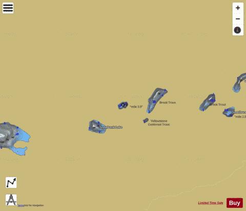 Wapiti Lake depth contour Map - i-Boating App