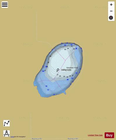 Ackley Lake depth contour Map - i-Boating App