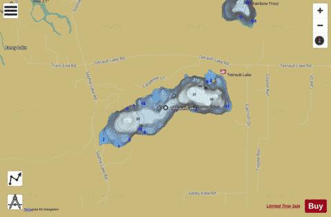 Tetrault Lake depth contour Map - i-Boating App